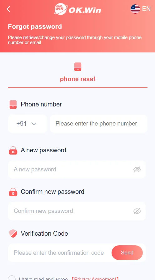 Ok win password reset window